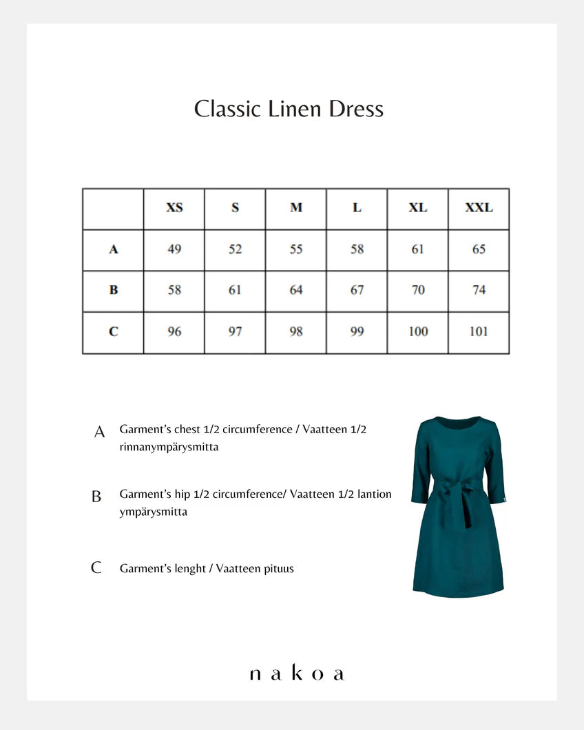 Classic Linen Dress - Chrystal Teal