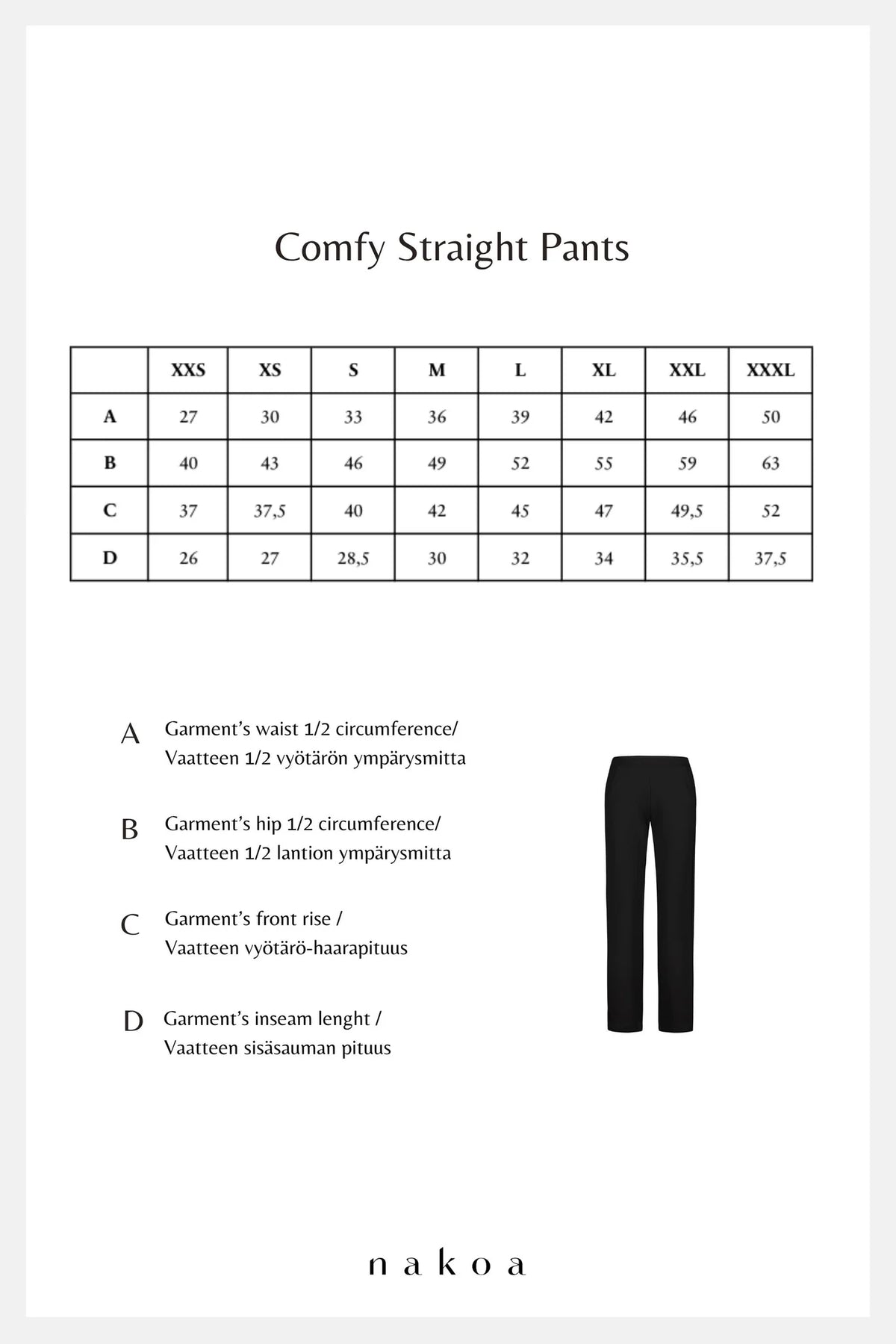 Comfy Straight Pants - Black