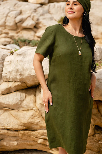 Camilla Dress - Olive Green
