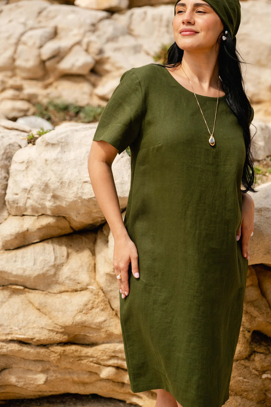 Camilla Dress - Olive Green