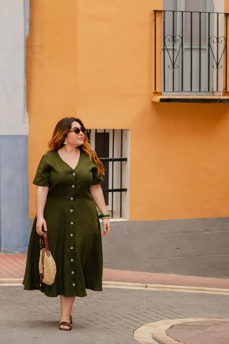 Penelope Dress - Olive Green