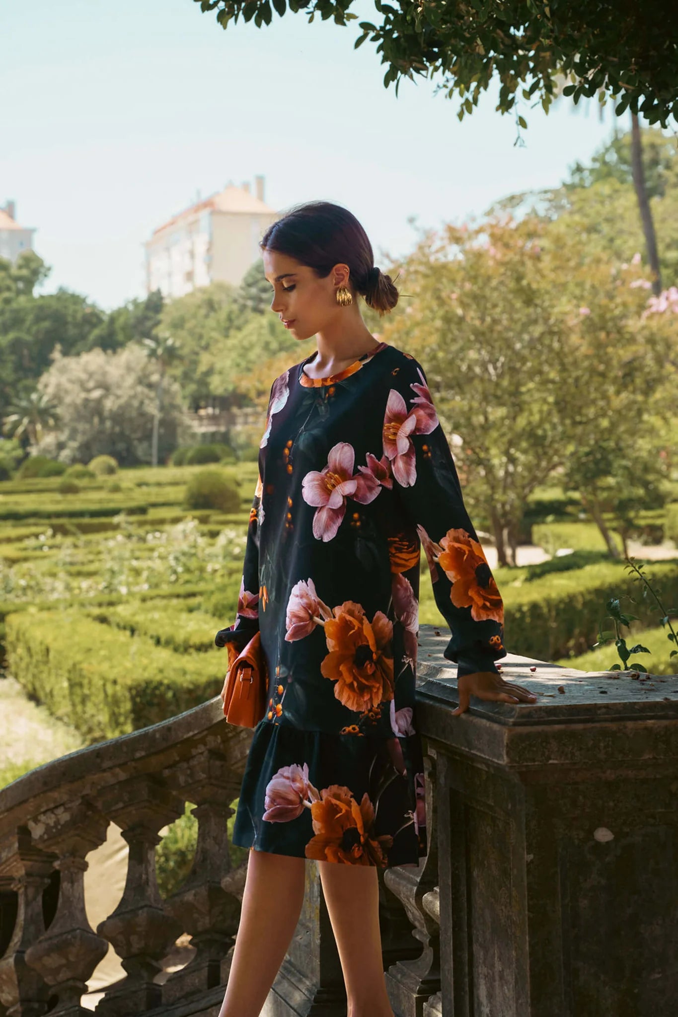 Poppy Dress - Copper Flower