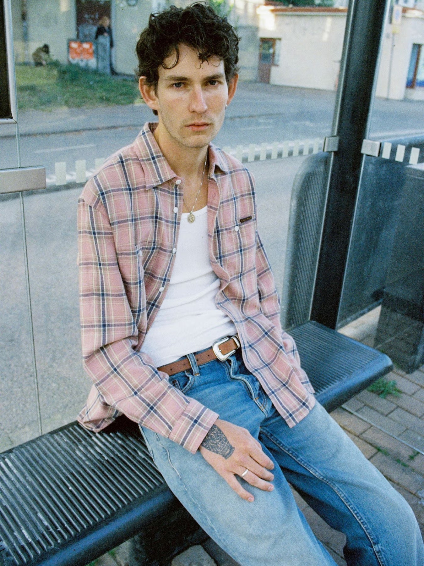 Julian Worker Shirt Checked - Pink