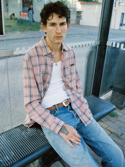 Julian Worker Shirt Checked - Pink