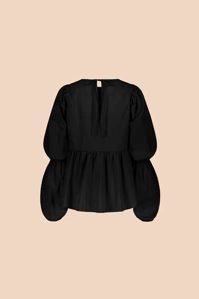 Double Puff Blouse - Black