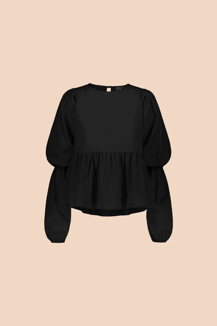 Double Puff Blouse - Black