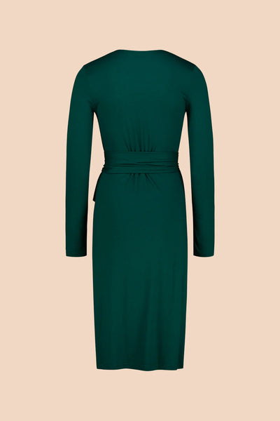 Soft Wrap Dress - Dark Green