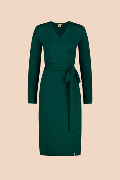 Soft Wrap Dress - Dark Green