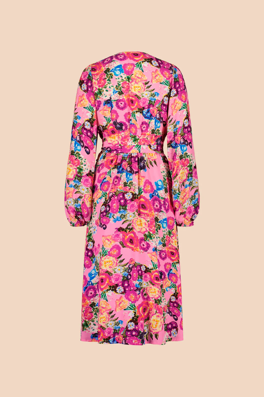 Wrap Midi Dress - Pink Marigold