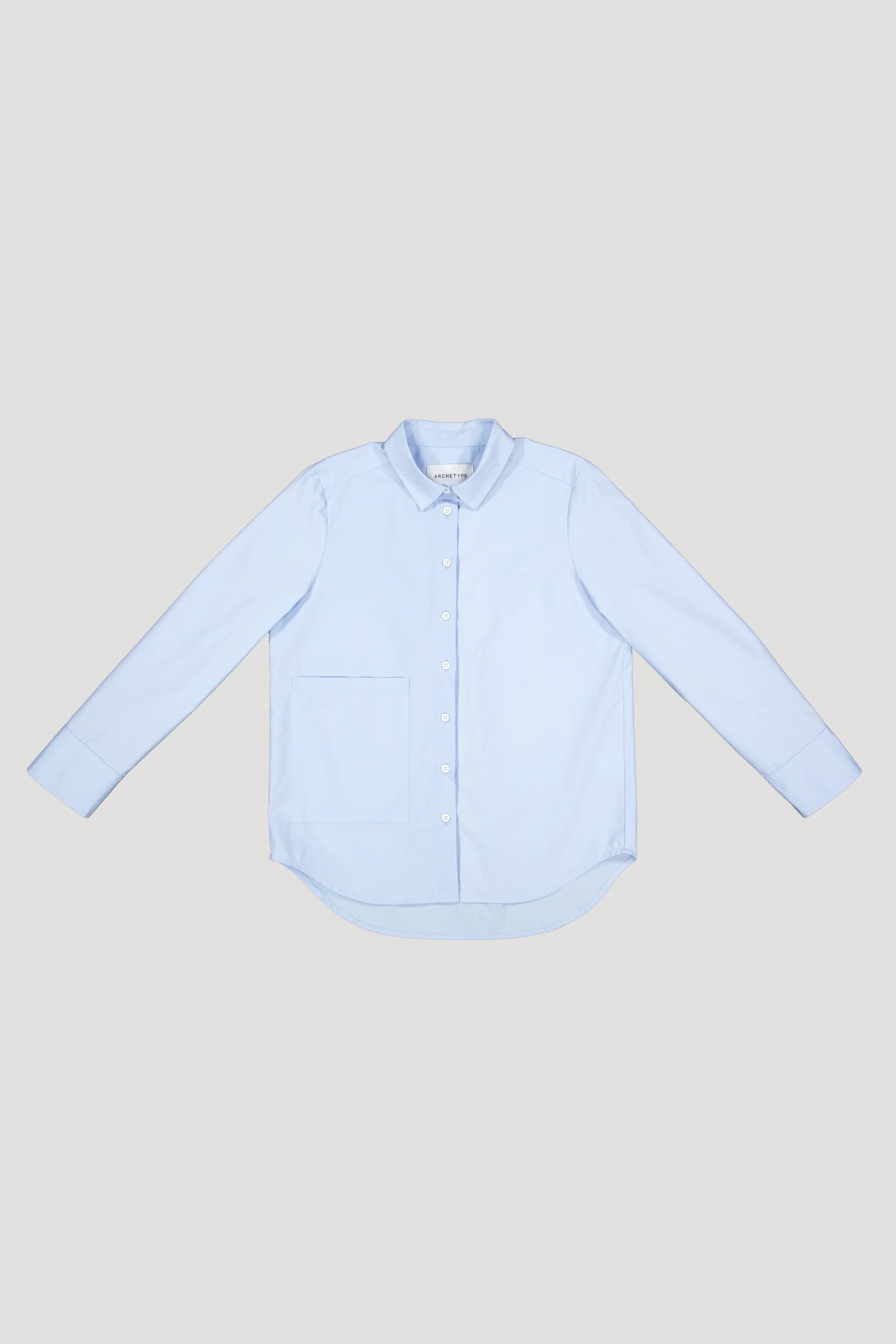 Cotton Pocket Shirt - Light Blue