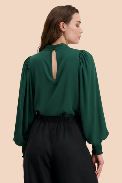 Puff Blouse - Dark Green