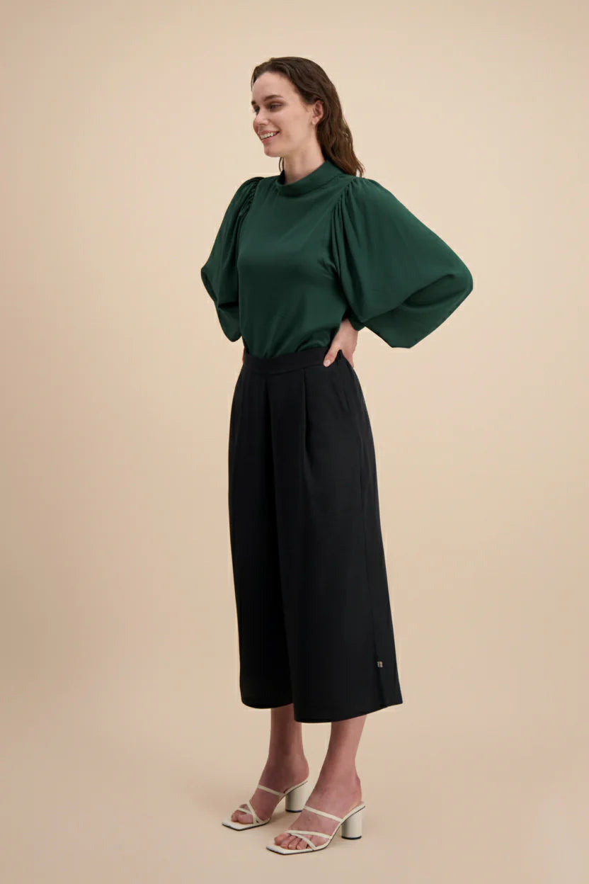 Puff Blouse - Dark Green