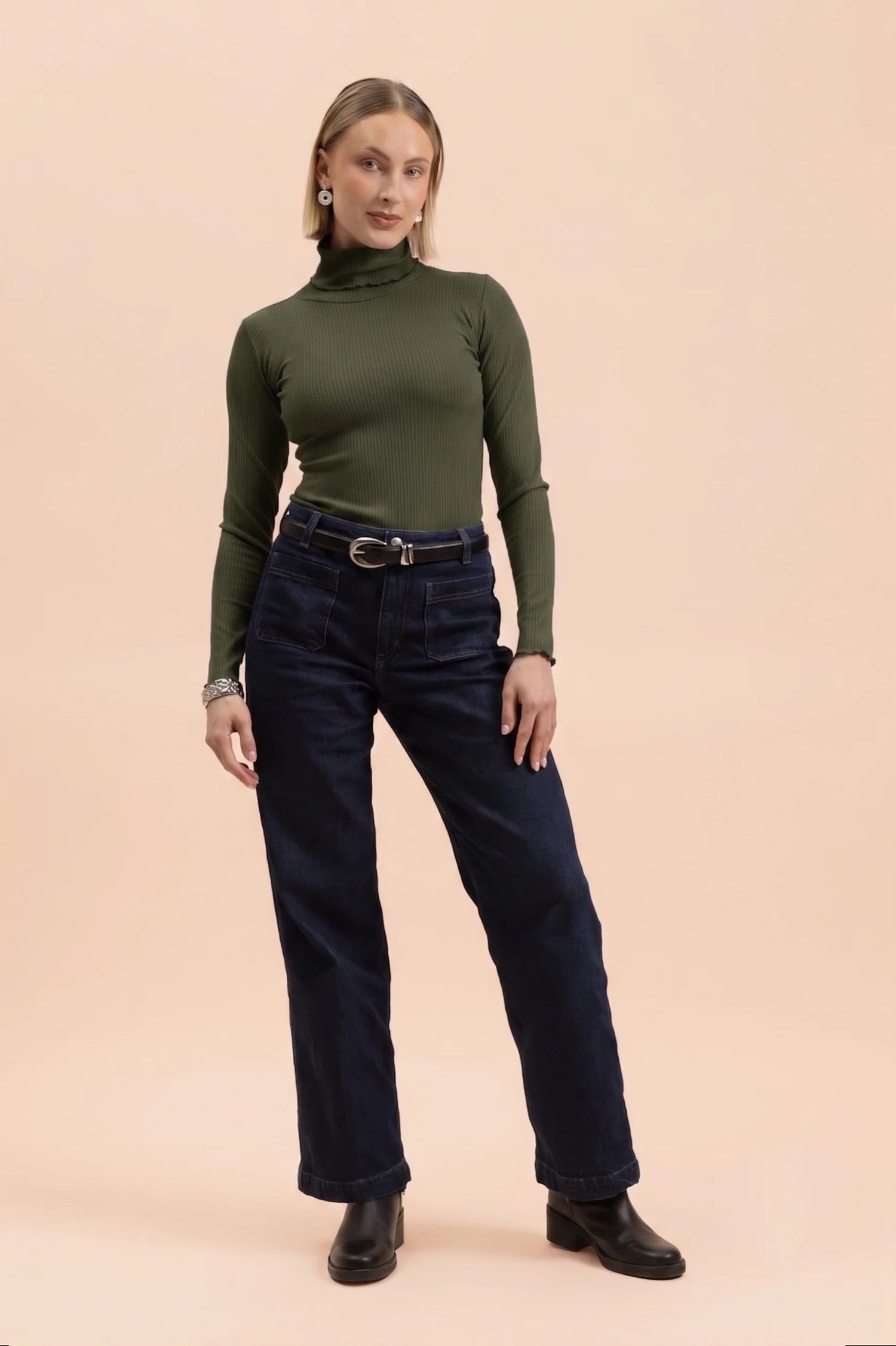 Rib Rollneck - Moss