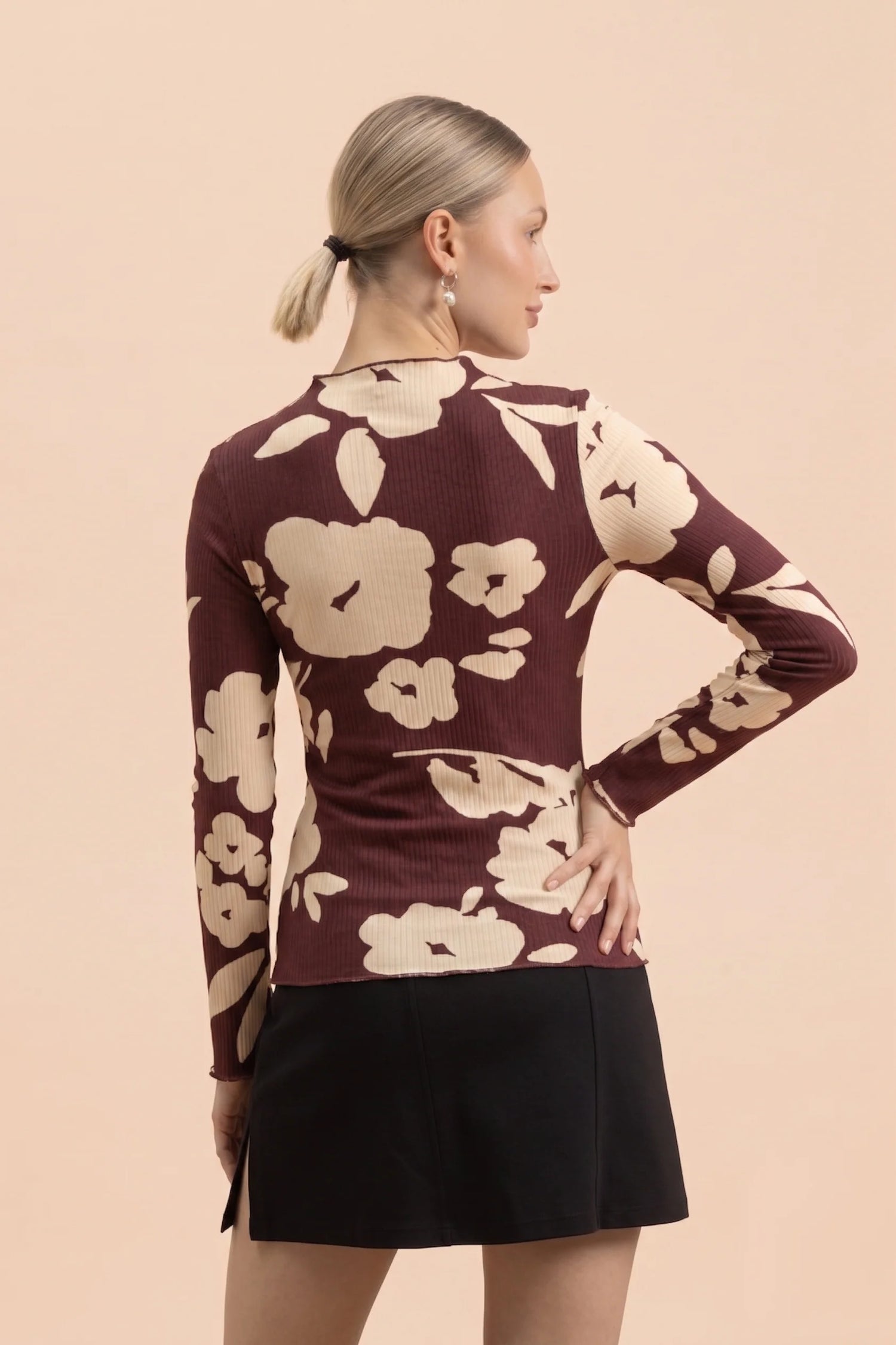 Rib Turtleneck - Windflower Plum