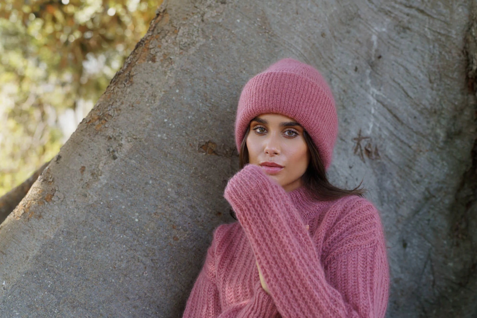 Mohair Beanie - Powder Pink