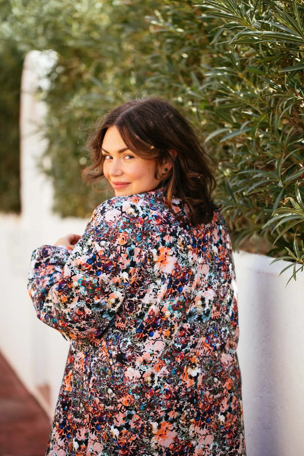 Ruffle Sweatshirt Dress - Blooming Forest