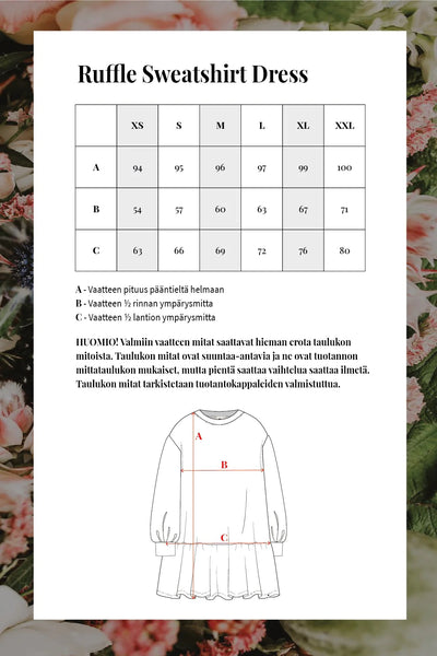 Ruffle Sweatshirt Dress - Blooming Forest