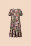 Ruffle T-shirt Dress - Blooming Forest Bright