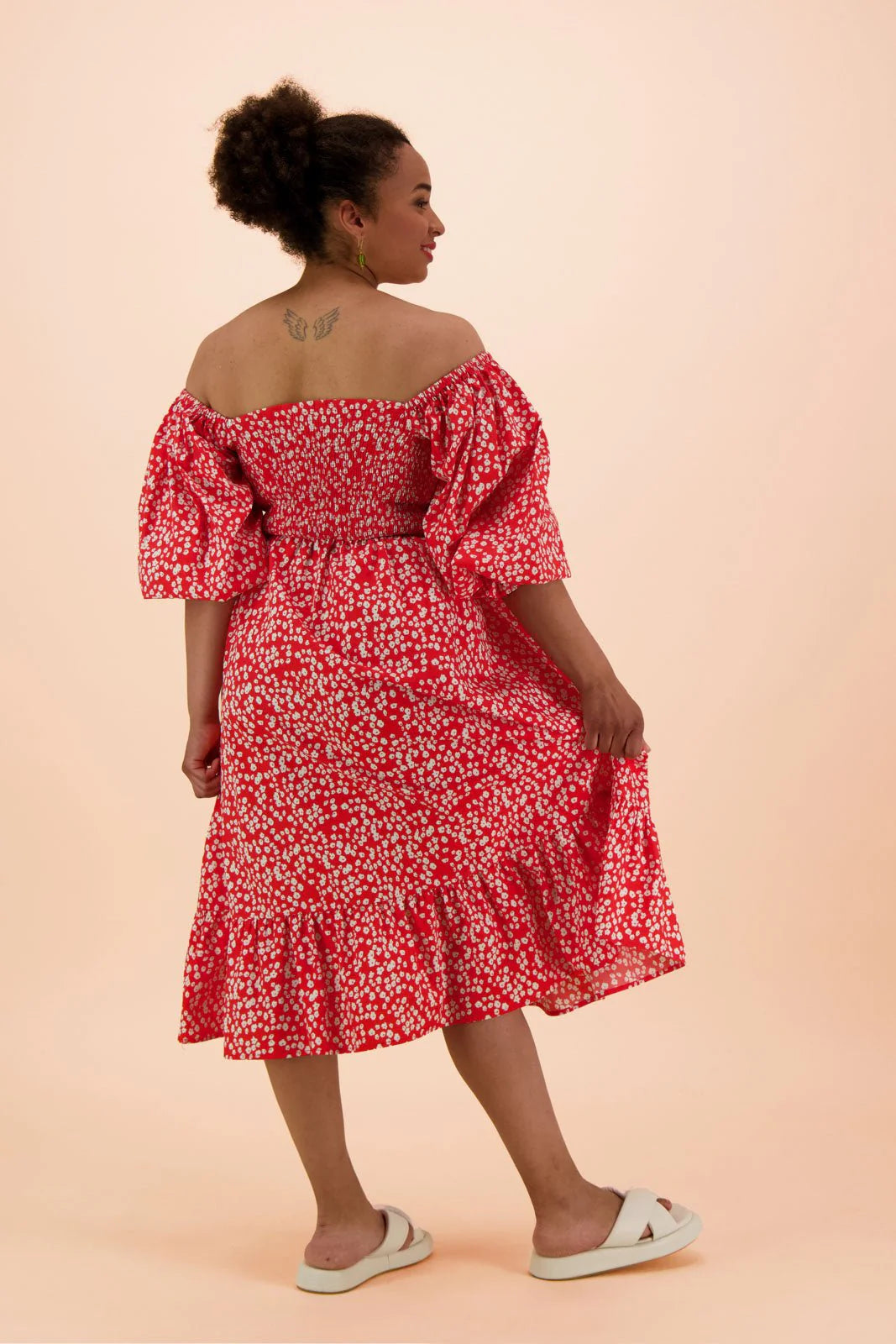 Smock Dress - Flora Red