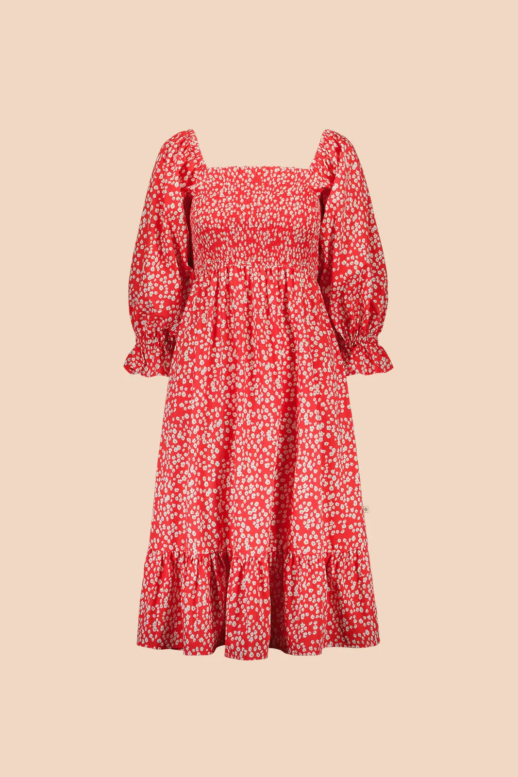Smock Dress - Flora Red