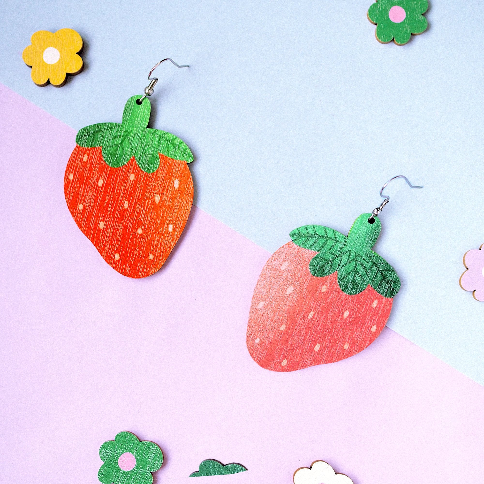 Mansikka pinkki - korvikset