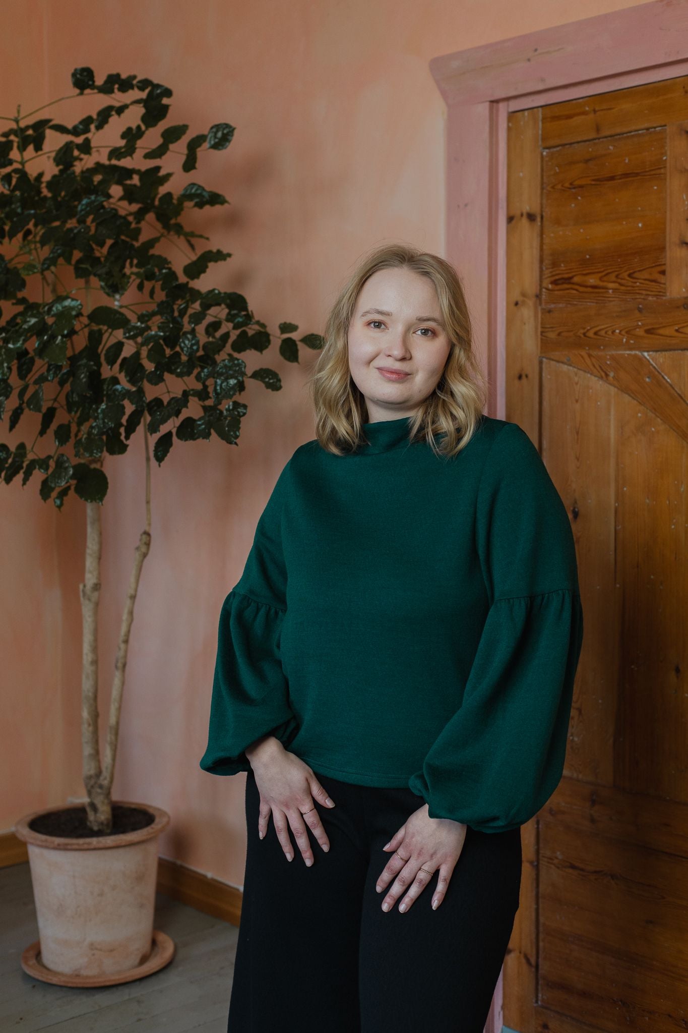 Talvikki Merinovillapaita - Kaarna Vihreä