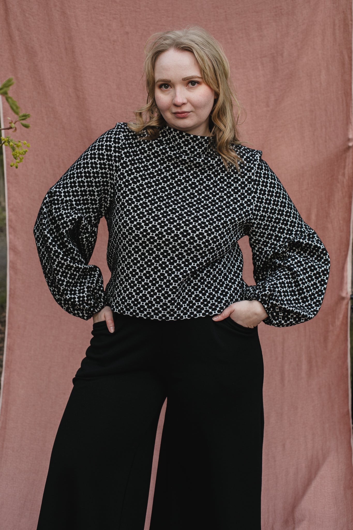 Talvikki Puuvillapaita - Apila Mustavalkoinen