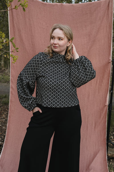 Talvikki Puuvillapaita - Apila Mustavalkoinen