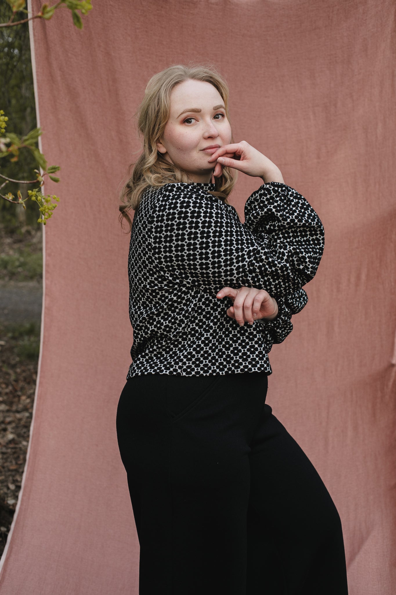 Talvikki Puuvillapaita - Apila Mustavalkoinen