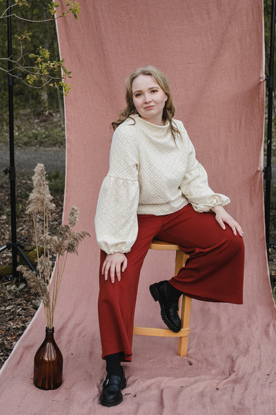 Talvikki Puuvillapaita - Apila Vanilja