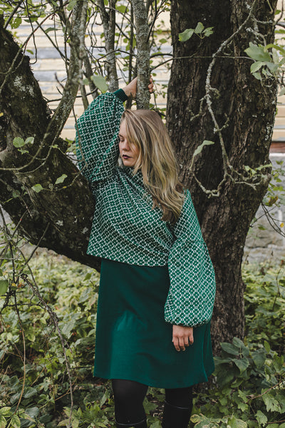 Talvikki Puuvillapaita - Apila Vihreä-valkoinen