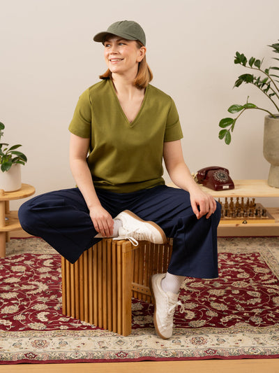 V-Pääntie T-paita - Sammal