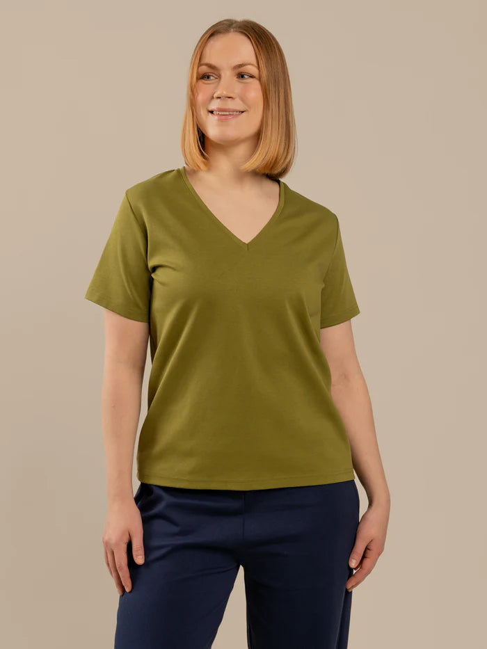 V-Pääntie T-paita - Sammal