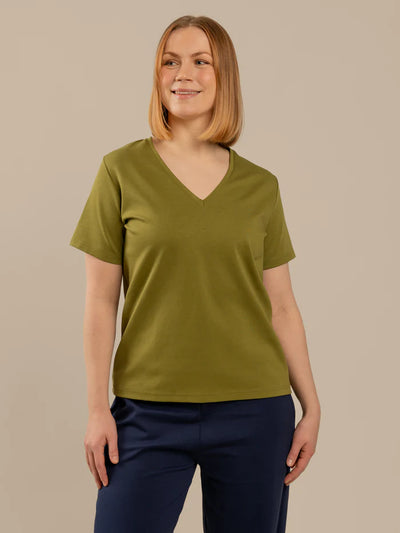 V-Pääntie T-paita - Sammal