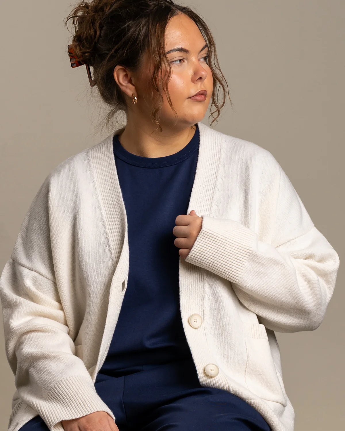 Kaste Neuletakki - Valkoinen