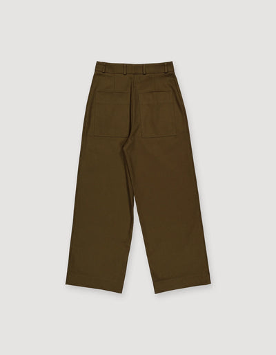 Loose Twill Trousers - Khaki
