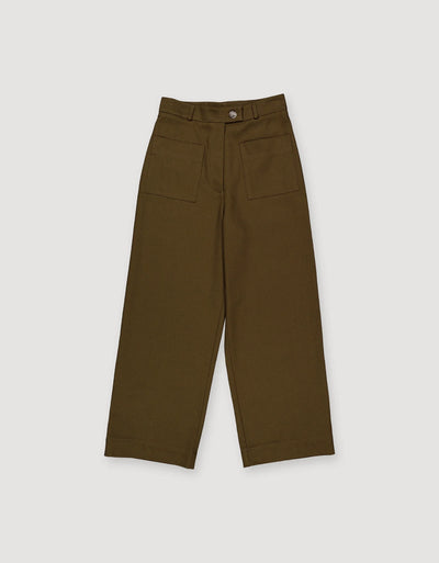 Loose Twill Trousers - Khaki