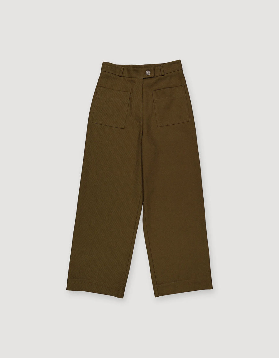 Loose Twill Trousers - Khaki