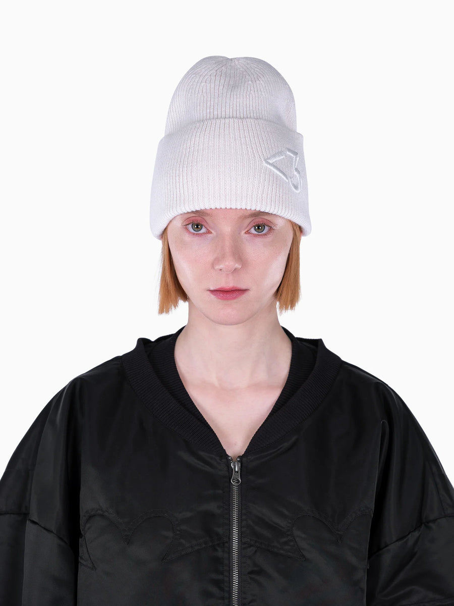 <3 Beanie White