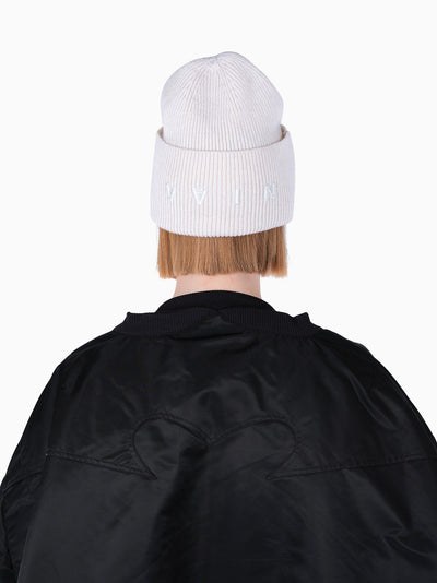 <3 Beanie White