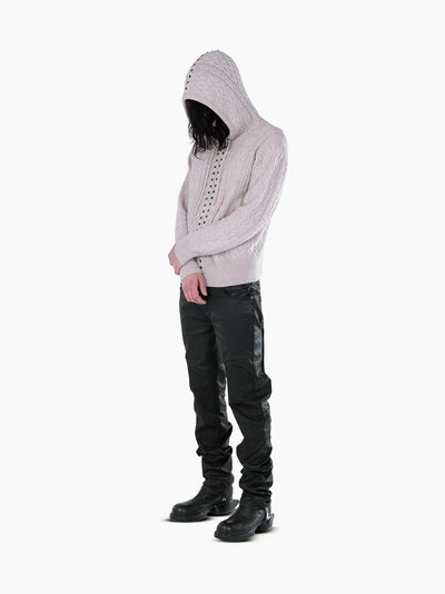Knit Hoodie Beige