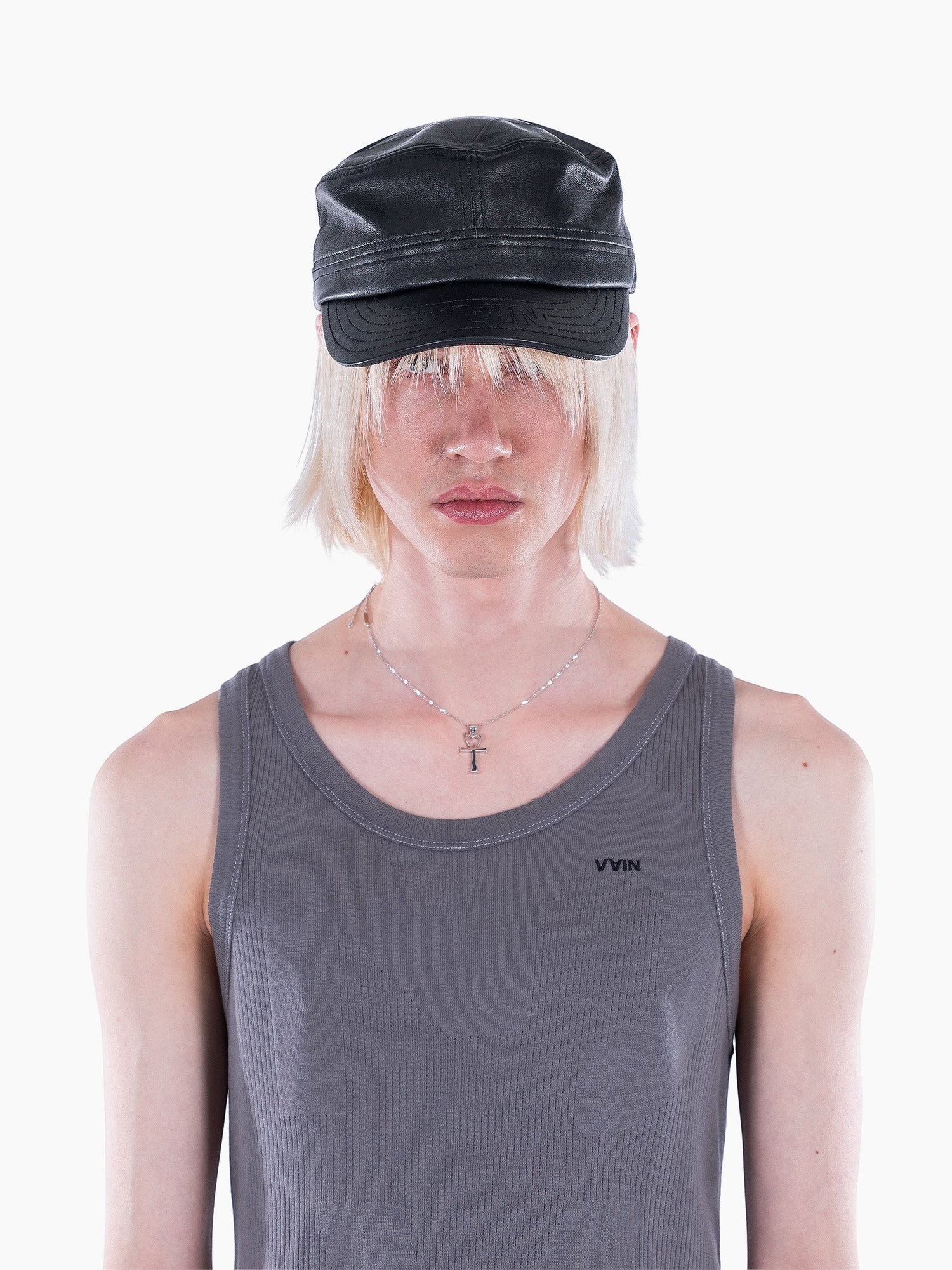 Leather Cap Black