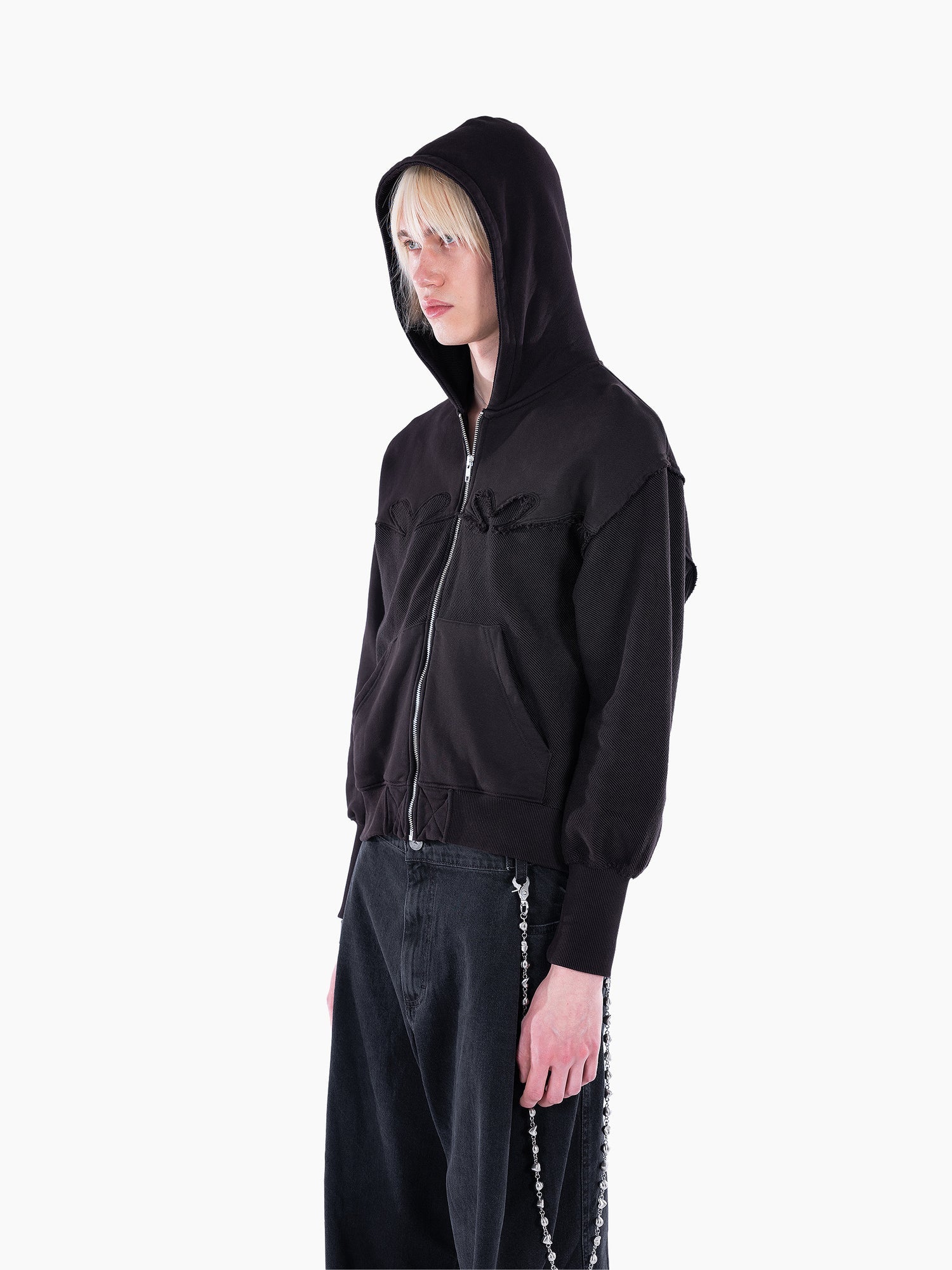 Distressed Hoodie Black