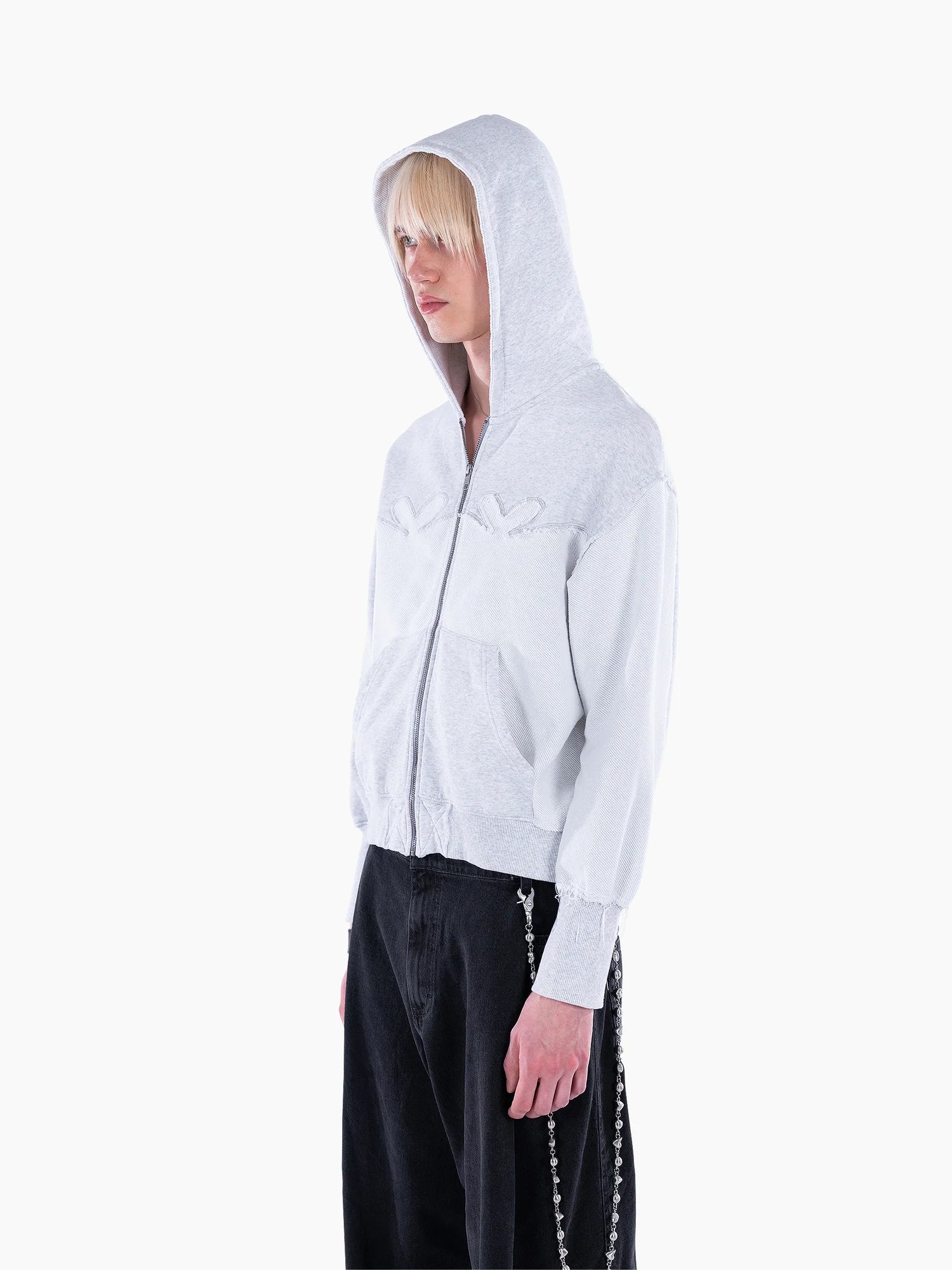 Distressed Hoodie Grey