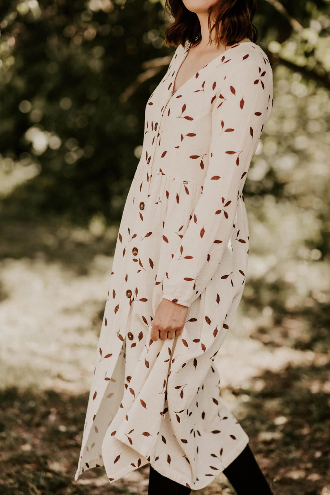 Wind Button Dress - Sand