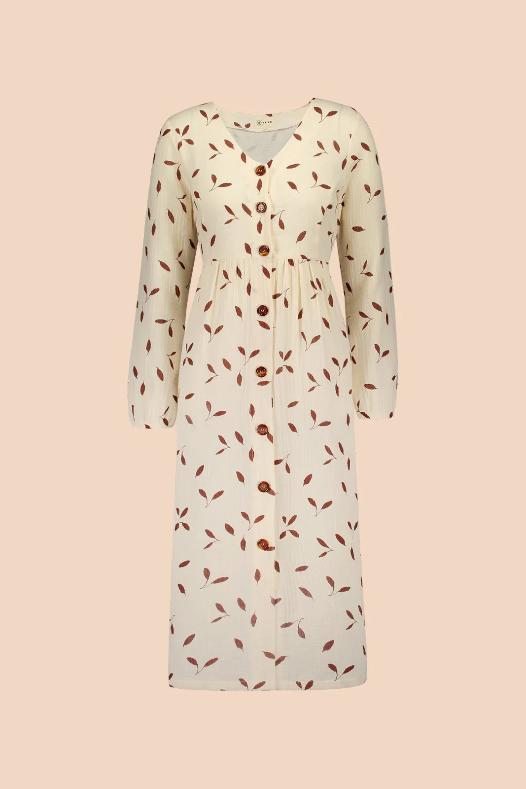 Wind Button Dress - Sand