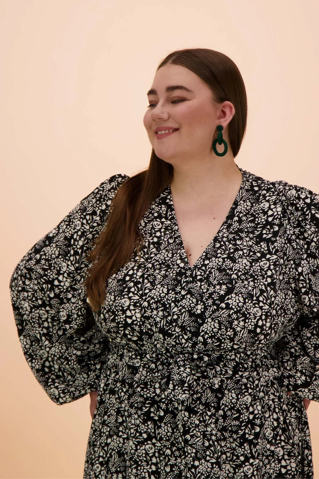 Wrap Mini Dress - Night Meadow