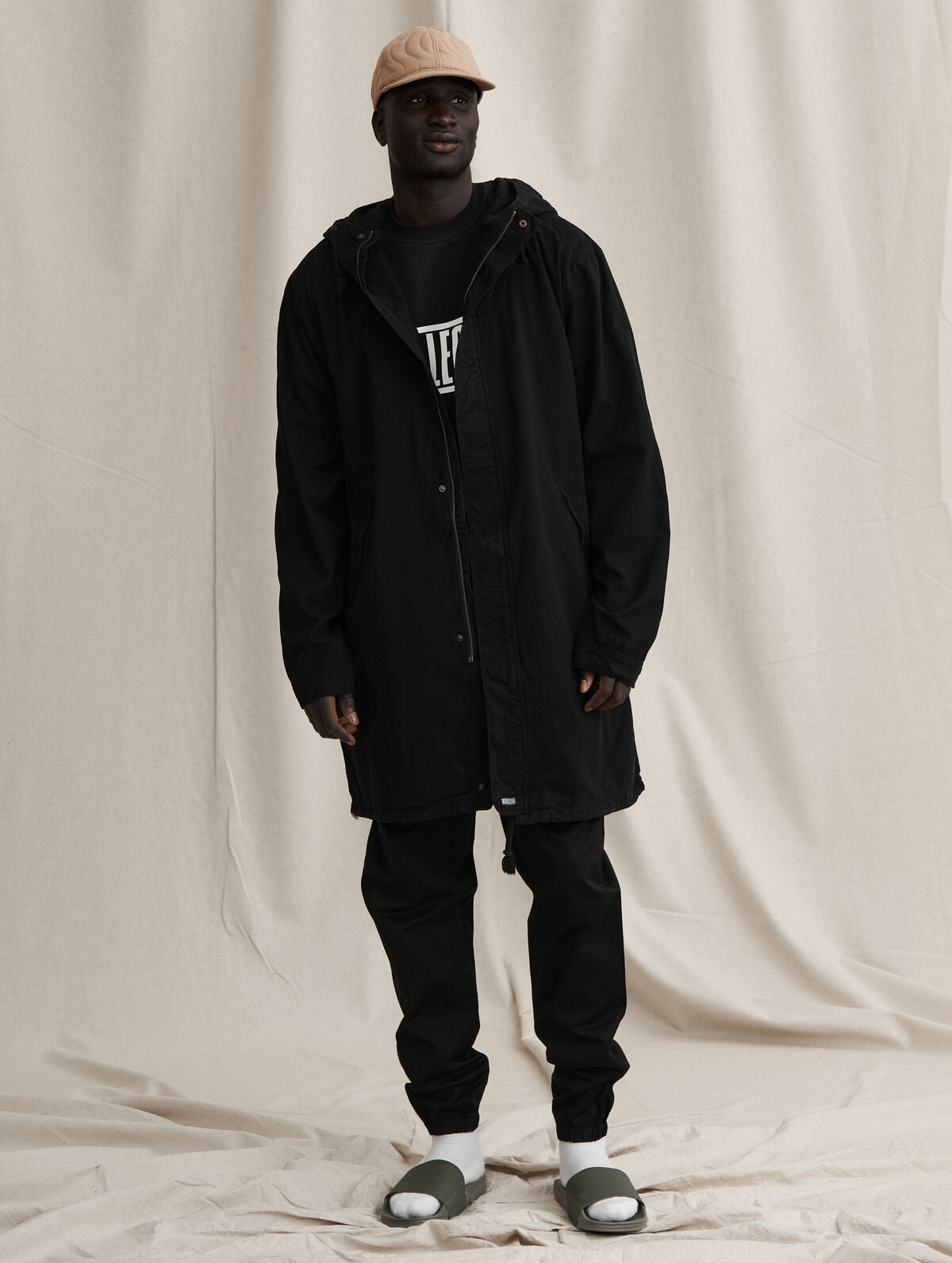 Pitkä Anorakki Musta