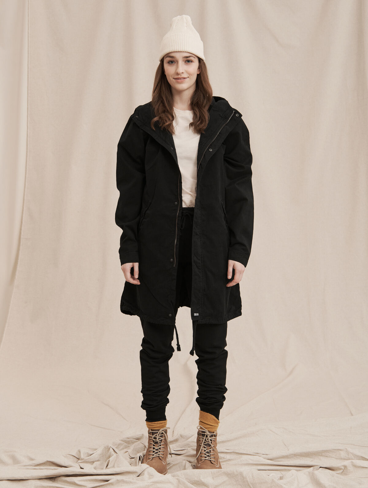 Pitkä Anorakki Musta