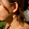 Coin Pearl Earrings - Golden